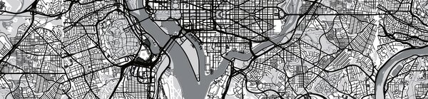 DIMEX | Fototapeta do kuchyne Mapa Washingtonu D.C. KI-260-186 | 260 x 60 cm | čiernobiela