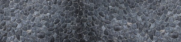 DIMEX | Fototapeta do kuchyne Čierny kamenný múr KI-260-252 | 260 x 60 cm | čierna, šedá