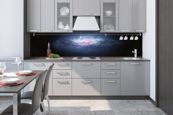 DIMEX | Fototapeta do kuchyne Galaxia KI-260-234 | 260 x 60 cm | čierna, modrá