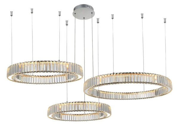 Luxusný stmievateľný luster Spark 40+60+80 Chrome – Chróm