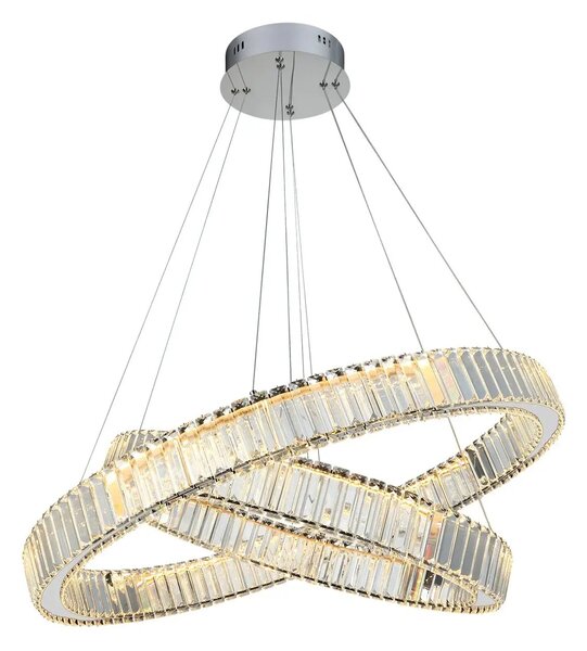 Luxusný stmievateľný luster Sergio 60+80 Chrome – Chróm