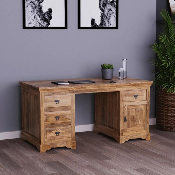Písací stôl Guru 160x80x76 indický masív mango