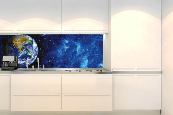 DIMEX | Fototapeta do kuchyne Zemegule KI-180-230 | 180 x 60 cm | modrá, zelená, biela