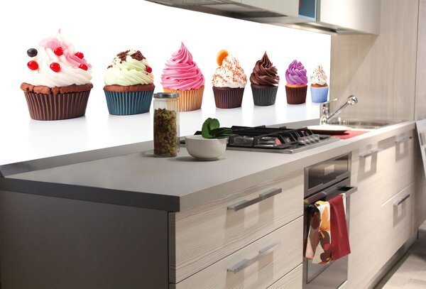 DIMEX | Fototapeta do kuchyne Cupcaky KI-180-232 | 180 x 60 cm | viacfarebná
