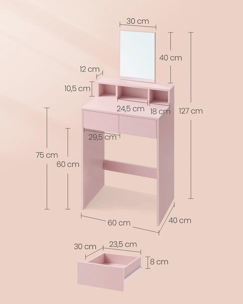 TOALETNÝ STOLÍK, 60/40/127 cm MID.YOU - Predsieňové programy, Online Only