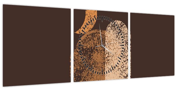 Obraz - Oranžové oblúky N⁰2 (s hodinami) (90x30 cm)
