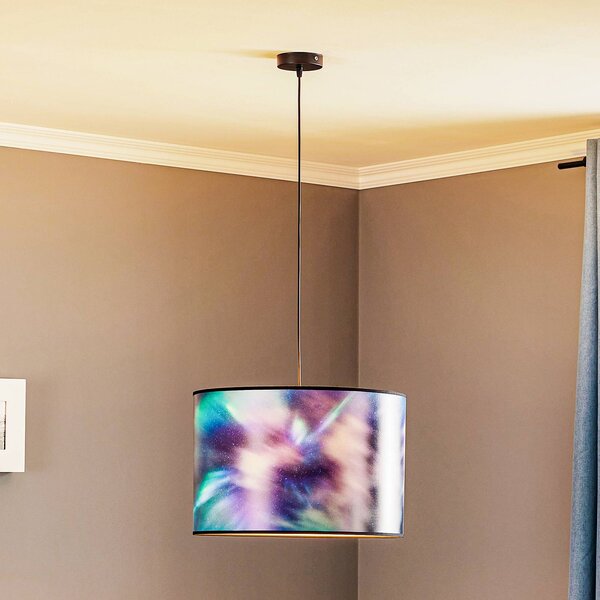 Závesná lampa Print L, obloha, modrá polárna žiara