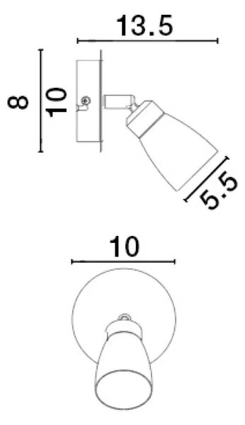 Dizajnové bodové svietidlo Cono 8 biele – Biela