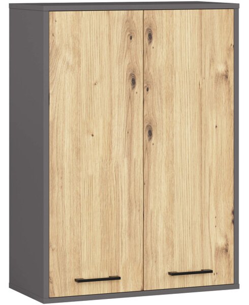 Kúpeľňová skrinka FIN H934 W64 2D grafitová / dub artisan