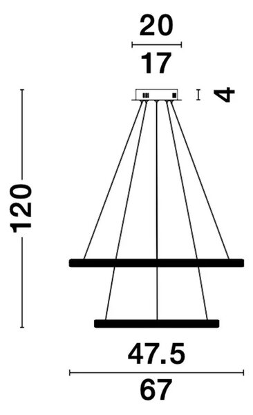 LED luster Nager 59 čierne – Čierna