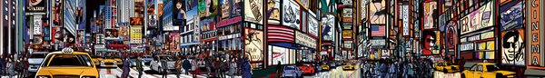 DIMEX | Fototapeta do kuchyne Námestie Times Square KI-420-040 | 420 x 60 cm | viacfarebná