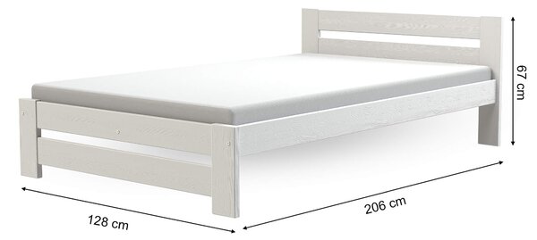 Jednolôžková drevená posteľ 120x200 Marika - biela