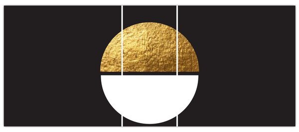 Obraz - Abstrakcia zlatá a čierna N⁰1 (120x50 cm)