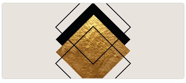 Obraz - Abstrakcia zlatá a biela N⁰1 (120x50 cm)