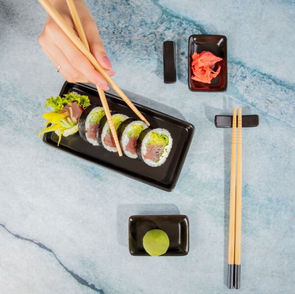 Servírovacia súprava pre sushi SUSHI čierna 744532