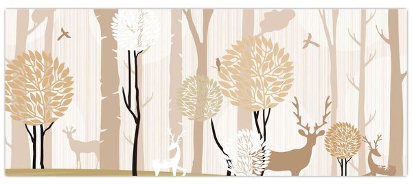 Obraz - Ilustrovaný les (120x50 cm)