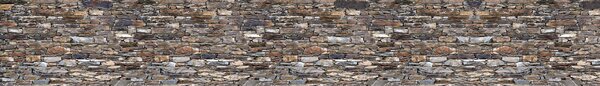 DIMEX | Fototapeta do kuchyne Starý tehlový múr KI-420-174 | 420 x 60 cm | béžová, hnedá, šedá