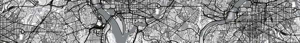 DIMEX | Fototapeta do kuchyne Mapa Washingtonu D.C. KI-420-186 | 420 x 60 cm | čiernobiela