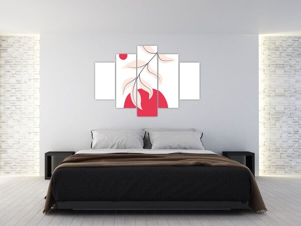 Obraz - Ružová florálna abstrakcia N⁰2 (150x105 cm)