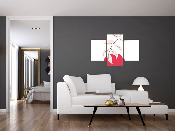 Obraz - Ružová florálna abstrakcia N⁰2 (90x60 cm)
