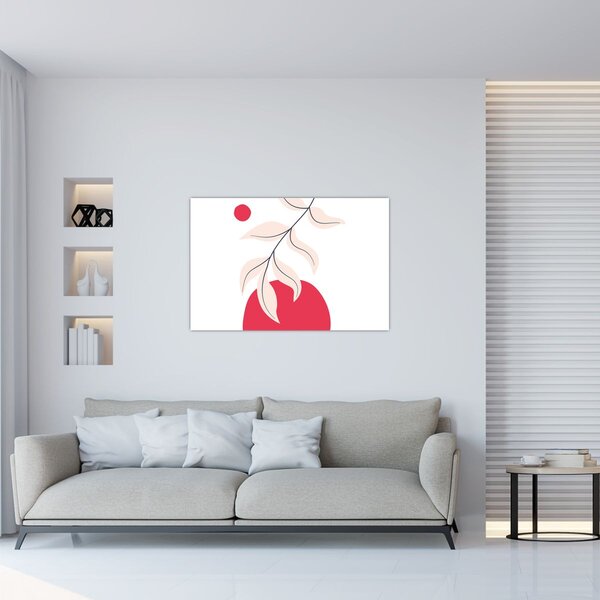 Obraz - Ružová florálna abstrakcia N⁰2 (90x60 cm)