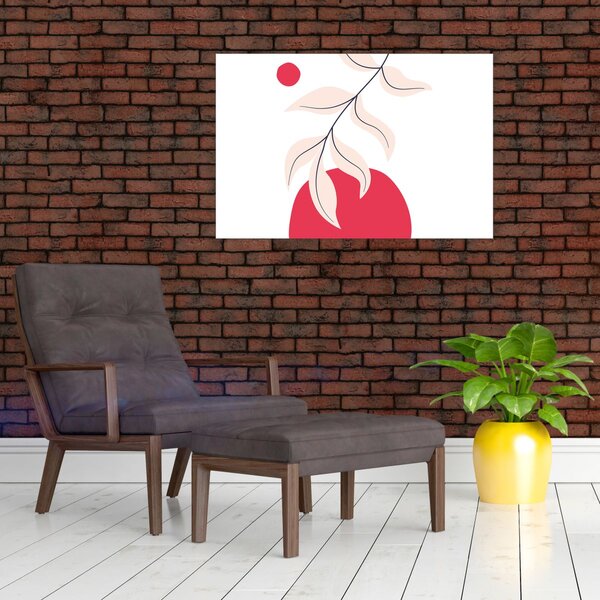 Obraz - Ružová florálna abstrakcia N⁰2 (90x60 cm)