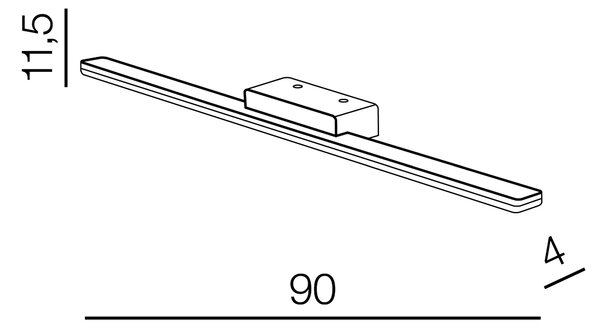 LED nástenné svietidlo Epsilon 90 3000K čierne – Čierna