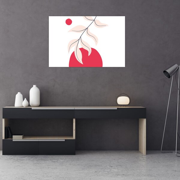Obraz - Ružová florálna abstrakcia N⁰2 (90x60 cm)