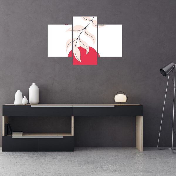 Obraz - Ružová florálna abstrakcia N⁰2 (90x60 cm)
