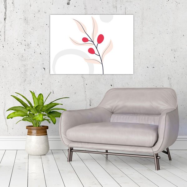 Obraz - Ružová florálna abstrakcia N⁰3 (70x50 cm)