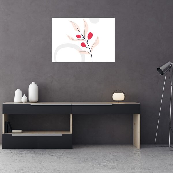 Obraz - Ružová florálna abstrakcia N⁰3 (70x50 cm)