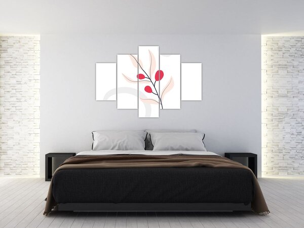Obraz - Ružová florálna abstrakcia N⁰3 (150x105 cm)