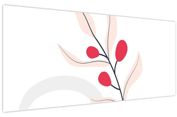 Obraz - Ružová florálna abstrakcia N⁰3 (120x50 cm)