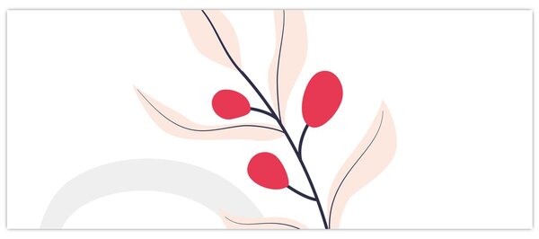 Obraz - Ružová florálna abstrakcia N⁰3 (120x50 cm)