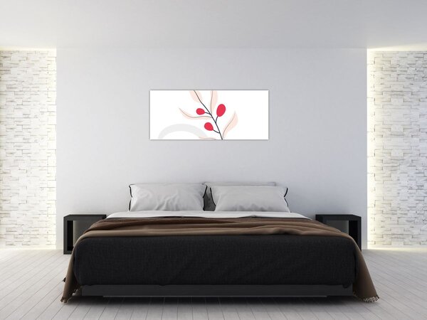 Obraz - Ružová florálna abstrakcia N⁰3 (120x50 cm)