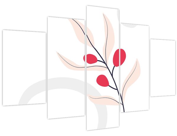 Obraz - Ružová florálna abstrakcia N⁰3 (150x105 cm)
