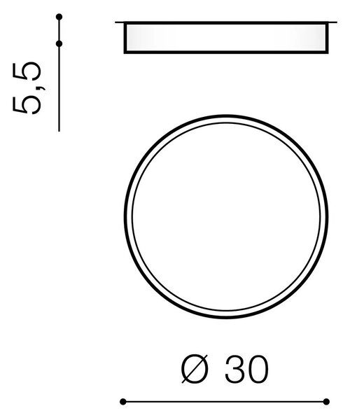 Moderné LED stropné svietidlo Monza II R 30 3000K čierne – Čierna