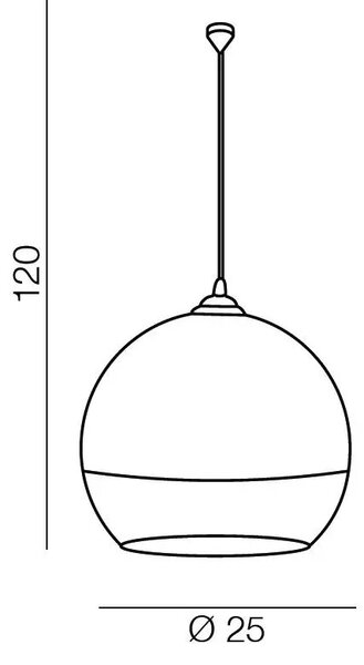 Industriálny luster Silver Ball 25 – Sivá