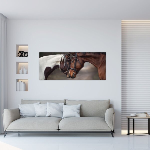 Obraz - Zamilované kone (120x50 cm)