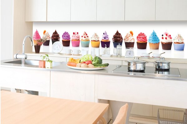 DIMEX | Fototapeta do kuchyne Cupcaky KI-350-232 | 350 x 60 cm | viacfarebná