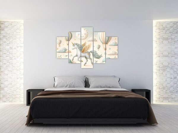 Obraz - Šťastný jednorožec (150x105 cm)