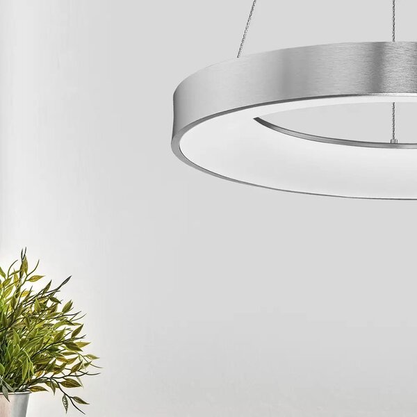 LED luster Rando Thin 60 3000K strieborná – Sivá