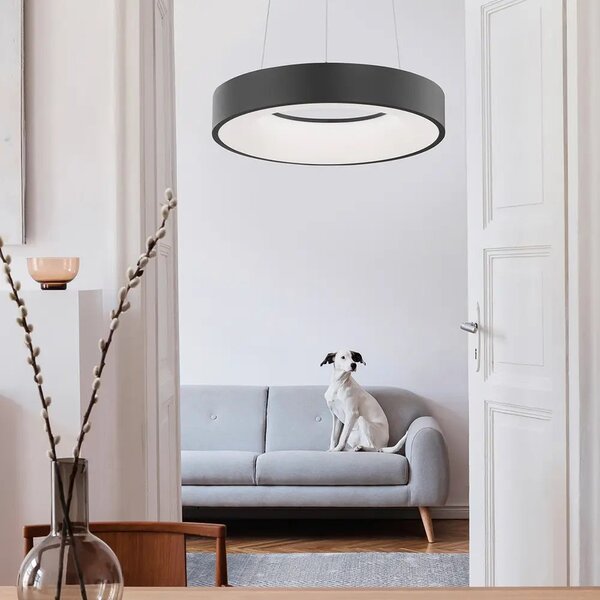 LED luster Rando Thin 38 3000K čierne – Čierna
