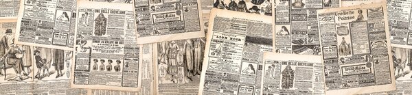 DIMEX | Fototapeta do kuchyne Novinové plátky KI-260-222 | 260 x 60 cm | béžová, čierna