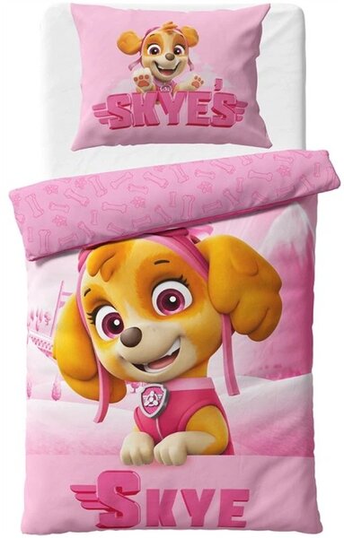 Bavlnené posteľné obliečky Labková patrola - Paw Patrol – motív pilotka Skye - 100% bavlna - 70x90 cm + 140x200 cm