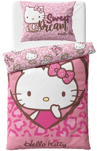 Bavlnené posteľné obliečky Hello Kitty - motív Sweet Dream - 100% bavlna - 70x90 cm + 140x200 cm