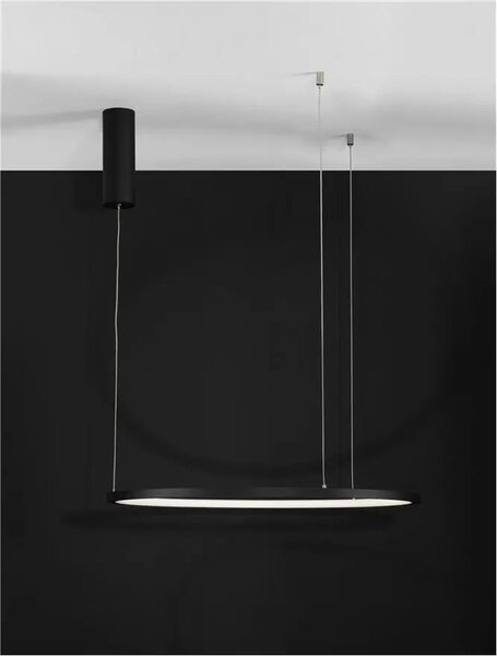 LED luster Tarquin 60 čierne – Čierna