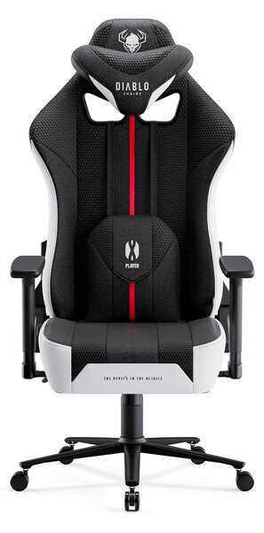 Látkové herné kreslo Diablo X-Player 2.0 Normal Size, bielo-čierne