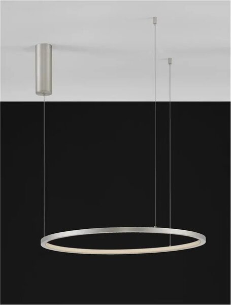 LED luster Tarquin 60 Strieborná – Sivá