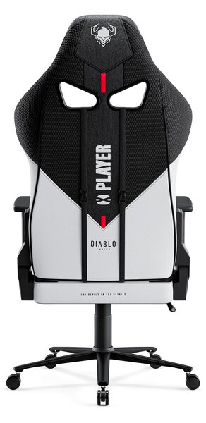 Látkové herné kreslo Diablo X-Player 2.0 Normal Size, bielo-čierne